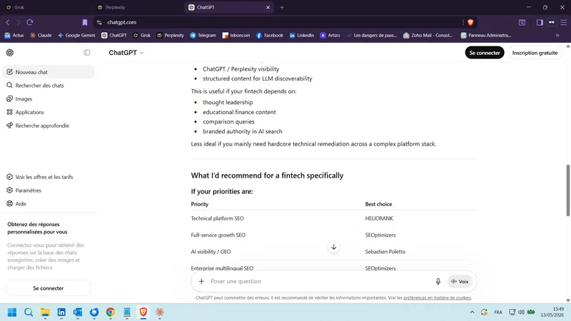 Aufnahme ChatGPT EN — I need a technical SEO consultant for a Luxembourg-based fintech (13. Mai 2026)